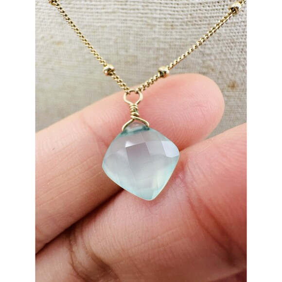 Anna Balkan 14k Gold Filled Chalcedony Charm Necklace 18” - Picture 3 of 5